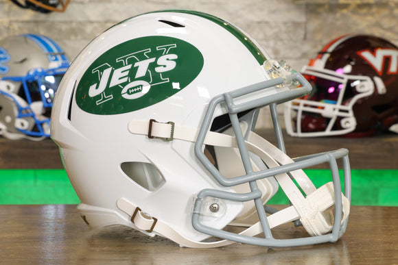 New York Jets Riddell Speed Display Helmet - Classic White Alternate