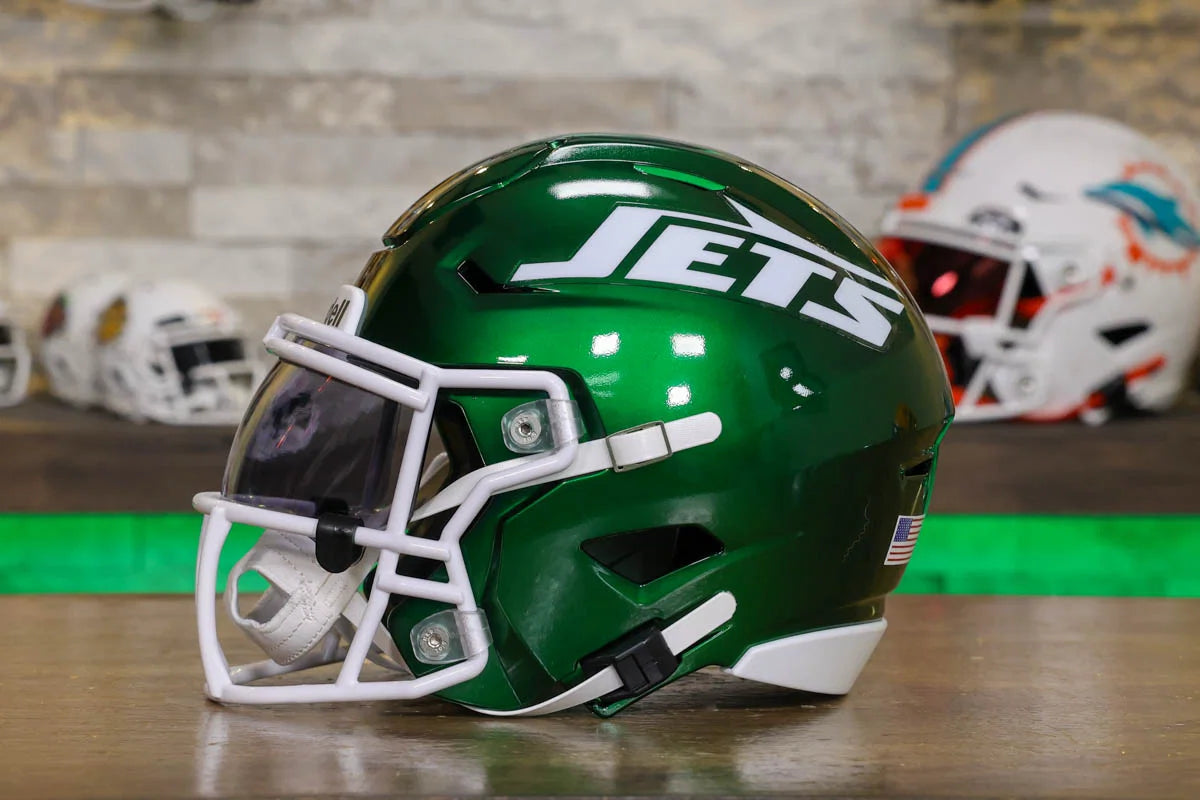 Jets Rave Helmet New York Jets Riddell SpeedFlex Mid-Size Helmet – Green Gridiron, Inc.