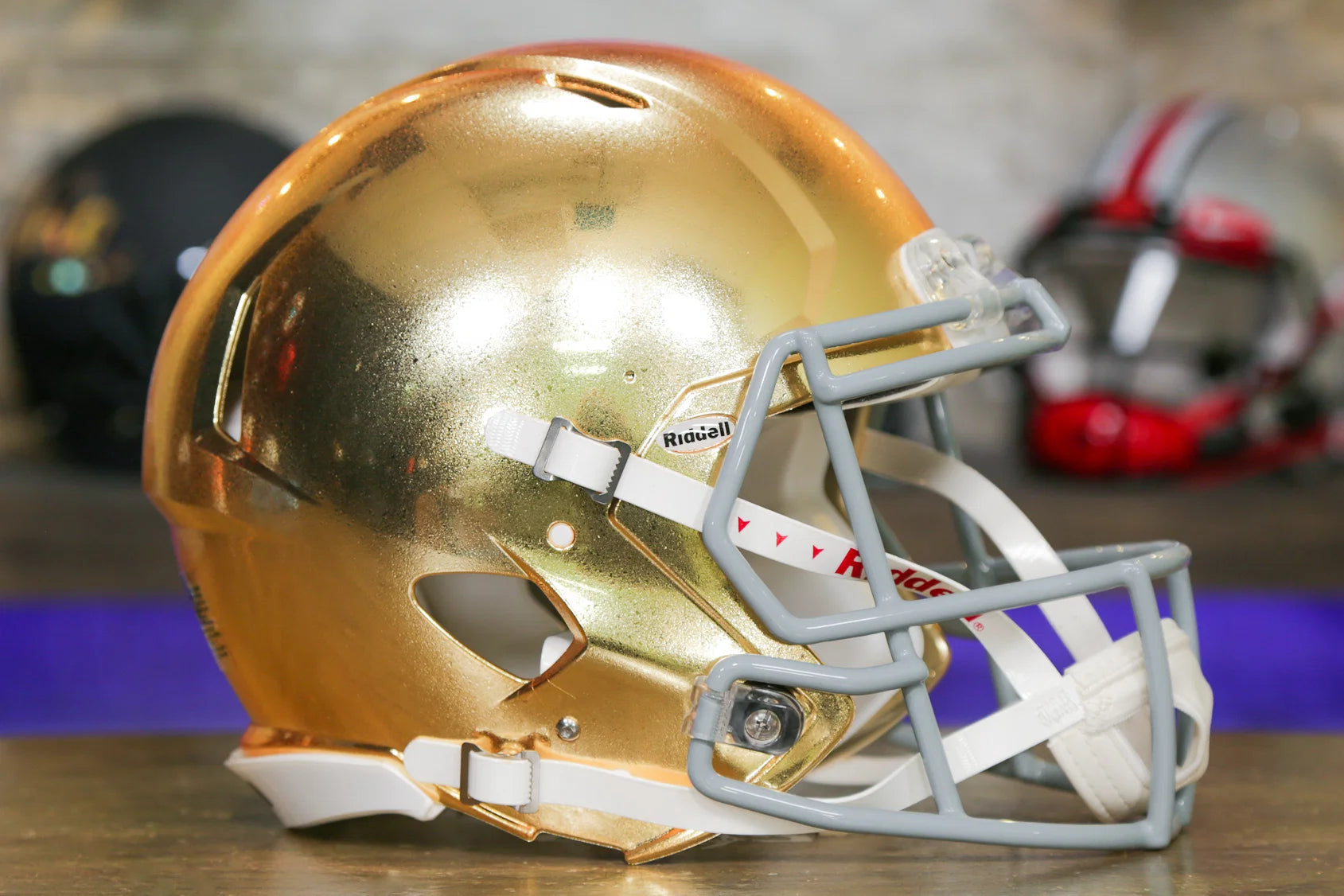 Notre Dame Fighting Irish Riddell Speed Authentic Helmet HydroFX Gold