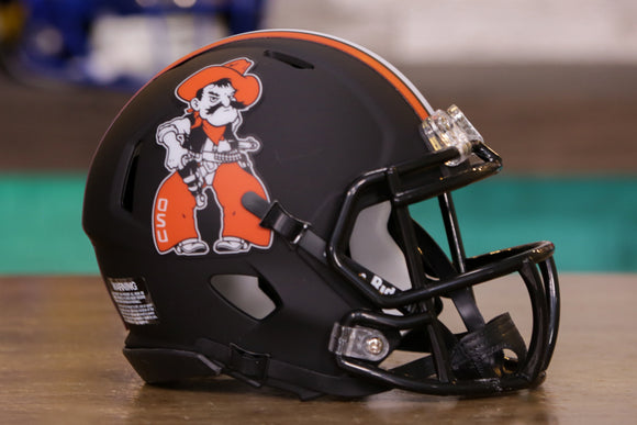 Oklahoma State Cowboys Riddell Speed Mini Helmet - Matte Black Pistol Pete