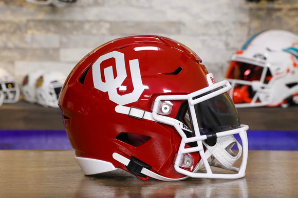 Oklahoma Sooners Riddell SpeedFlex Mid-Size Helmet – Green Gridiron, Inc Oklahoma Sooners Riddell SpeedFlex Mid-Size Helmet – Green Gridiron, Inc