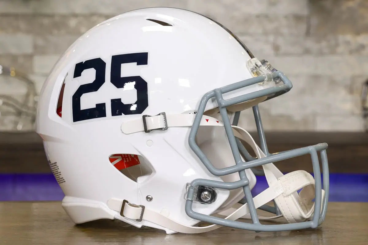authentic penn state football helmet Nittany Lions Riddell Speed Display point chinstrap with Cam Riddell Penn State Nittany Lions