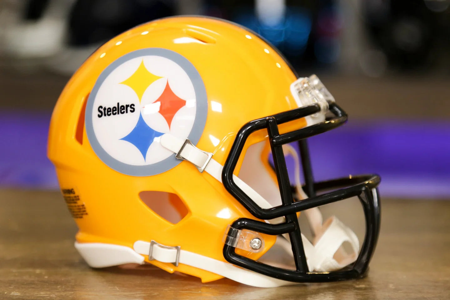 cheap minature pittsburg steelers football helmets Pittsburgh Steelers (Gold) Riddell Speed Throwback Mini Helmet