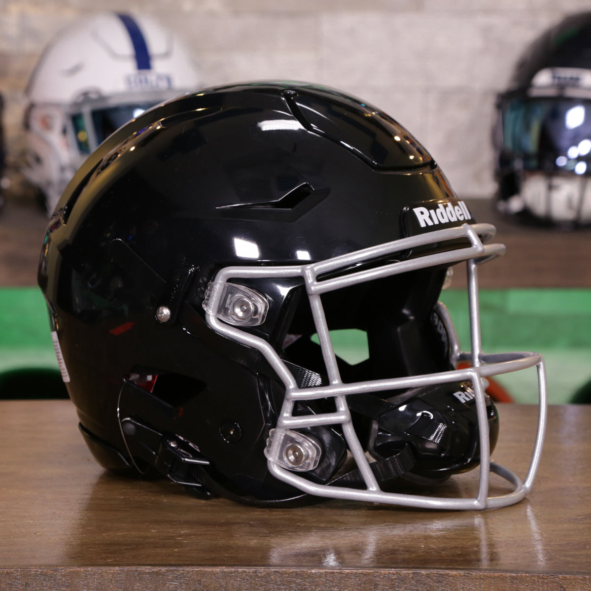 blackout football helmet SCHUTT VENGEANCE PRO LTD II ADULT BLACK in a clear plastic bag in cardboard display packaging Blackout Speedflex Speedflex Black Riddell