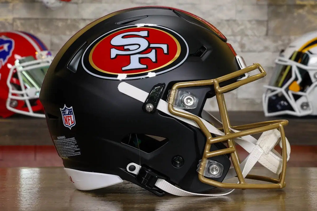49ers football helmet set San Francisco NFL Mini Go Niners San Francisco 49ers Riddell Speed