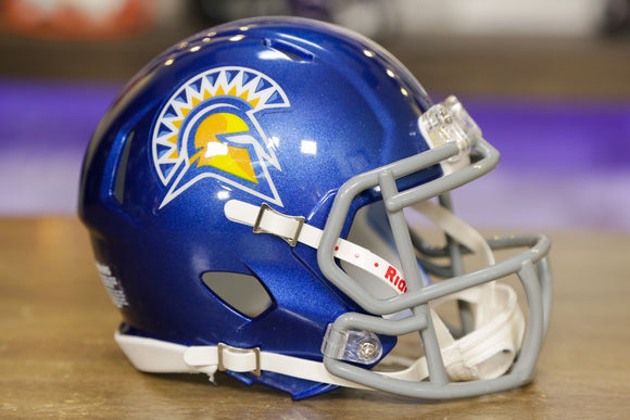 408 on san jose football helmet State Spartans Riddell Speed Mini scale replica of one of the most popular new helmet introductions in Riddells history San Jose State Spartans Riddell