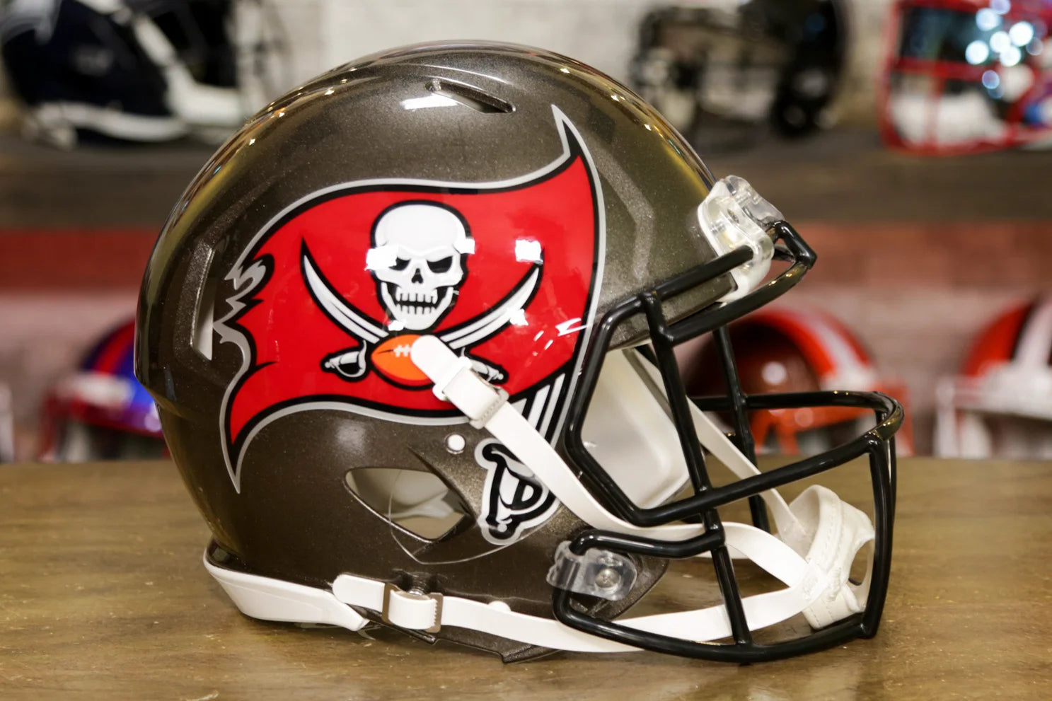 custom buccaneers football helmet TOM BRADY Autographed Throwback Bucs Visor Authentic FAN Super Sports Center Curated Design GG Edition helmets are assembled to order Upgrades included with purchase Custom Blinged Tampa Bay NFL