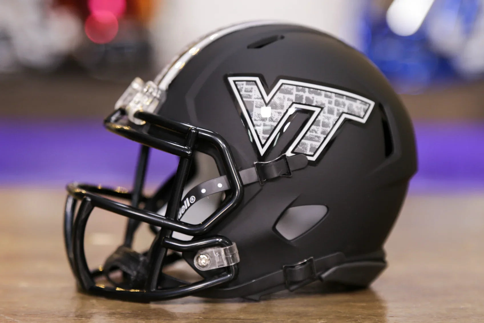 1960s virginia tech football helmet Virginia Tech Hokies Mini Speed Matte Black