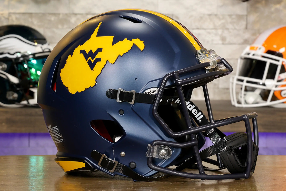 West Virginia Mountaineers Gold Throwback Helmet For The 2025 Football Season This Item Is Available In Mini Helmet, Speed Replica Helmet, And Speed Authentic Helmet. Riddell Is Proud To Offer The New - Foto 10