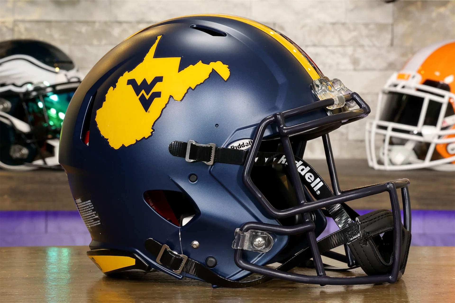 West Virginia Mountaineers Riddell Speed Authentic Helmet West Virginia Mountaineers Riddell Speed Authentic Helmet