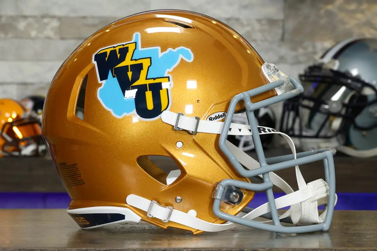West Virginia Mountaineers Riddell Speed Authentic Helmet - Gold