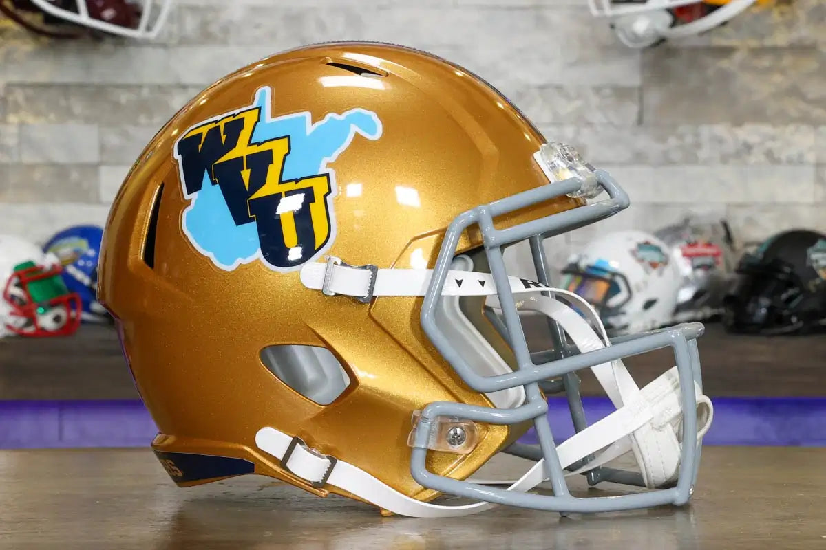 West Virginia Mountaineers Riddell Speed Display Helmet - Gold