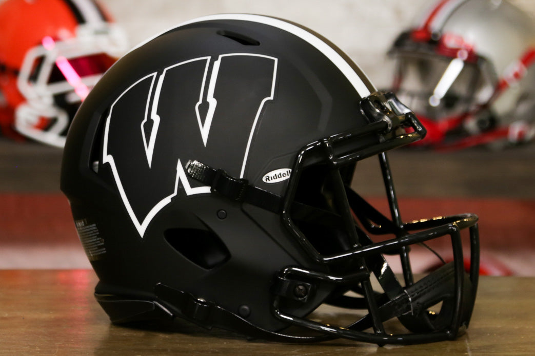 badger football helmet image Wisconsin Badgers Authentic Speed Full Size Football Helmet Eclipse