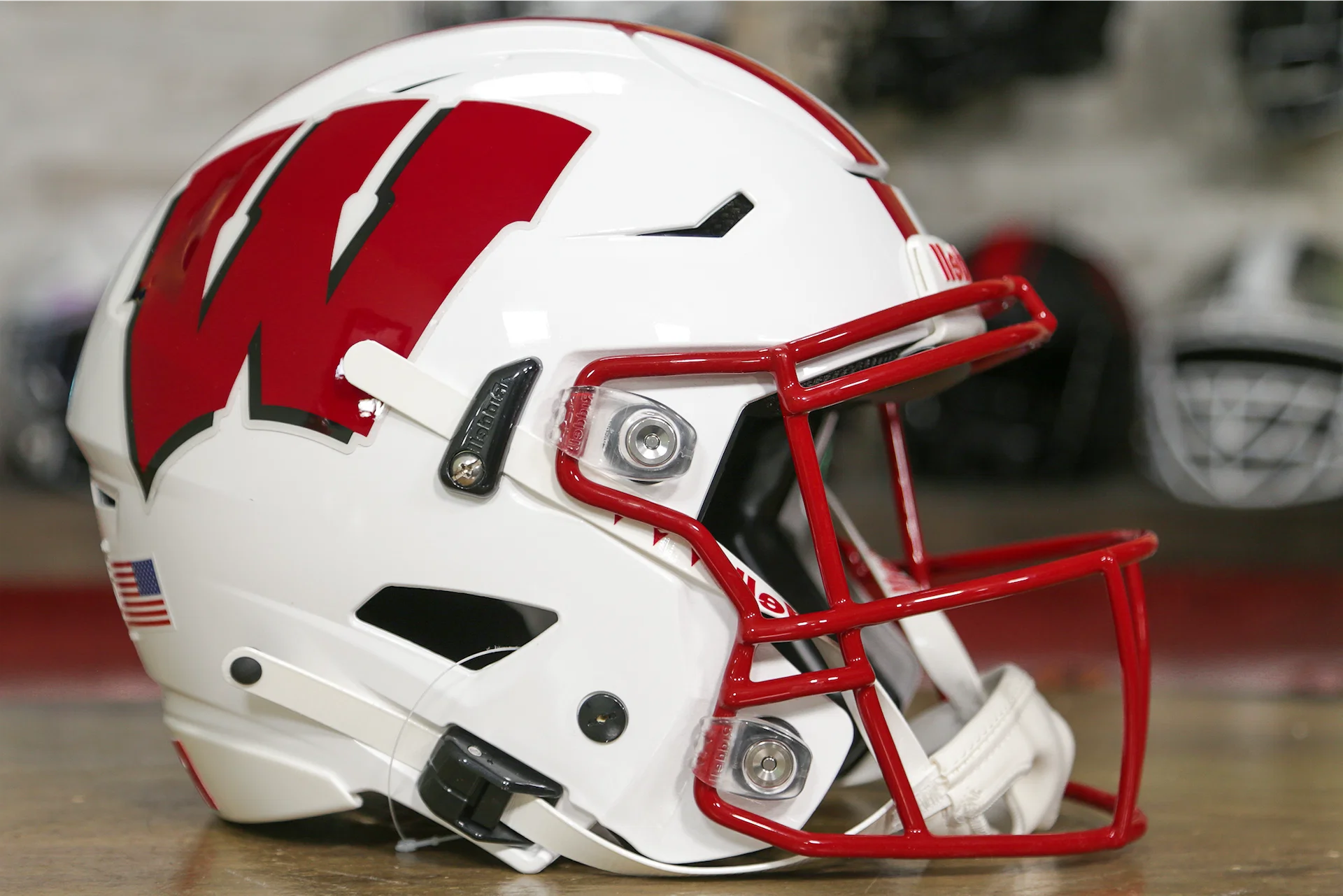 Riddell Wisconsin Badgers Speed Flex Authentic Football Helmet, shell Riddell Wisconsin Badgers Speed Flex Authentic Football Helmet, shell