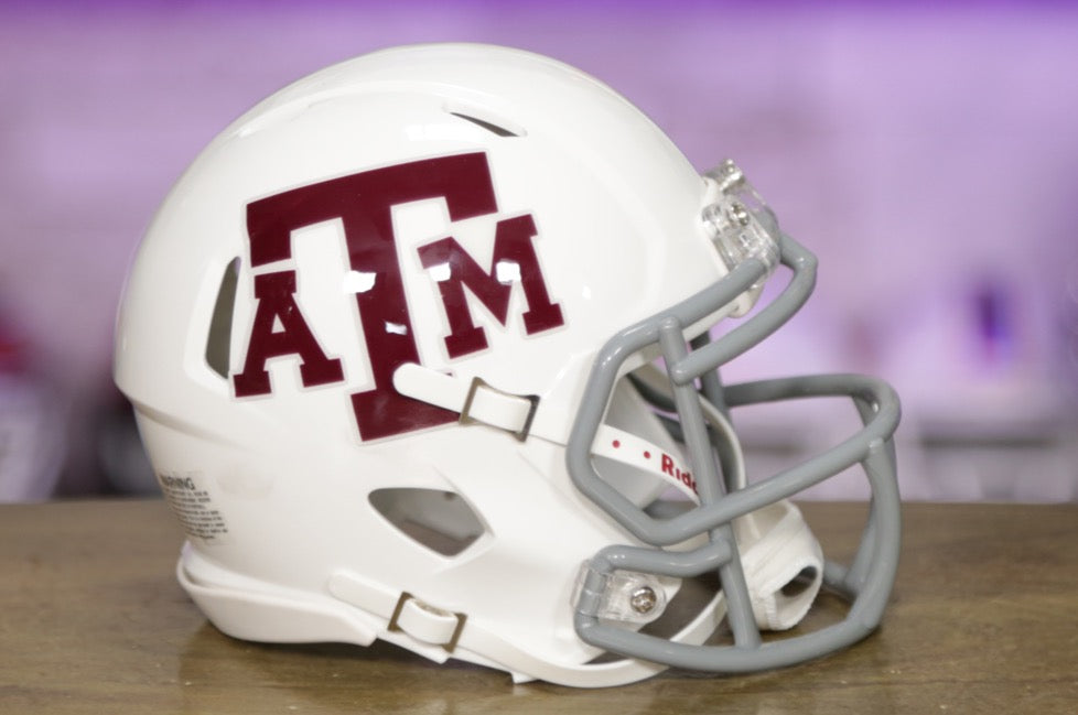 Texas A&M Aggies White Riddell NCAA Speed Mini Helmet