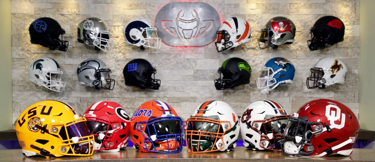 collectable football helmets MINI HELMET scale replica of one of the most popular new helmet introductions in Riddells history 2026 Hit Parade Autographed Football