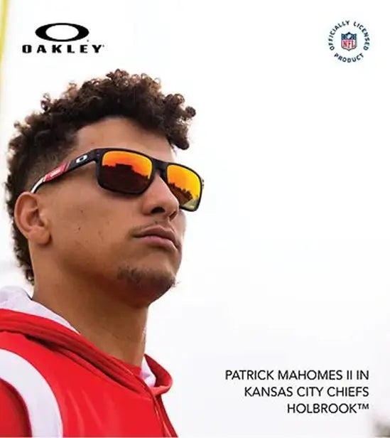 Patrick Mahomes wearing Oakley sideline eyewear