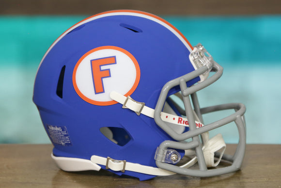 Florida Gators Riddell Speed Mini Helmet - Matte Blue w/ Circle F