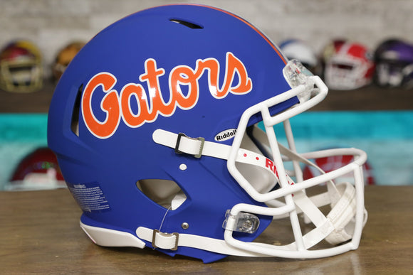 Florida Gators Riddell Speed Authentic Helmet - Matte Blue w/ Script