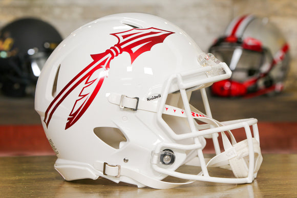 Florida State Seminoles Riddell Speed Authentic Helmet - White w/Red Chrome Decals