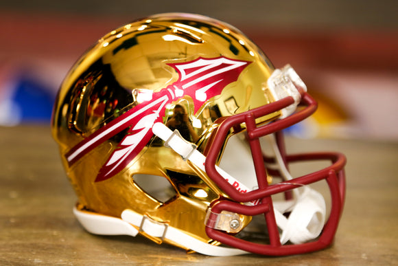 Florida State Seminoles Riddell Speed Mini Helmet - Gold Chrome