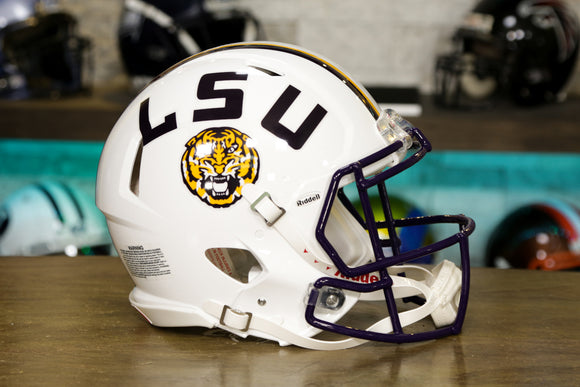 Casco LSU Tigers Riddell Speed ​​Authentic - Blanco