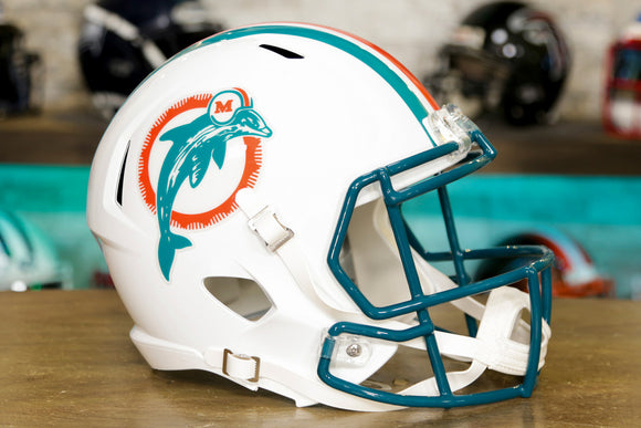 Réplica de casco Riddell Speed ​​de los Miami Dolphins - Retroceso de 1980-1996