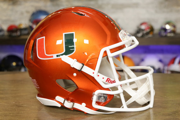 Miami Hurricanes Riddell Speed Authentic Helmet - Flash