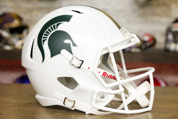 Réplica de casco Michigan State Spartans Riddell Speed ​​- Blanco