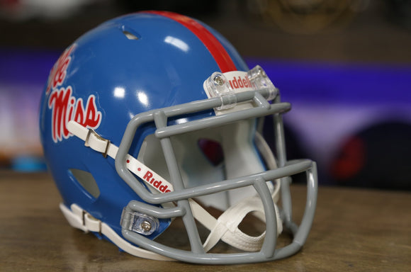 Mississippi Rebels Riddell Speed Mini Helmet - Powder Blue