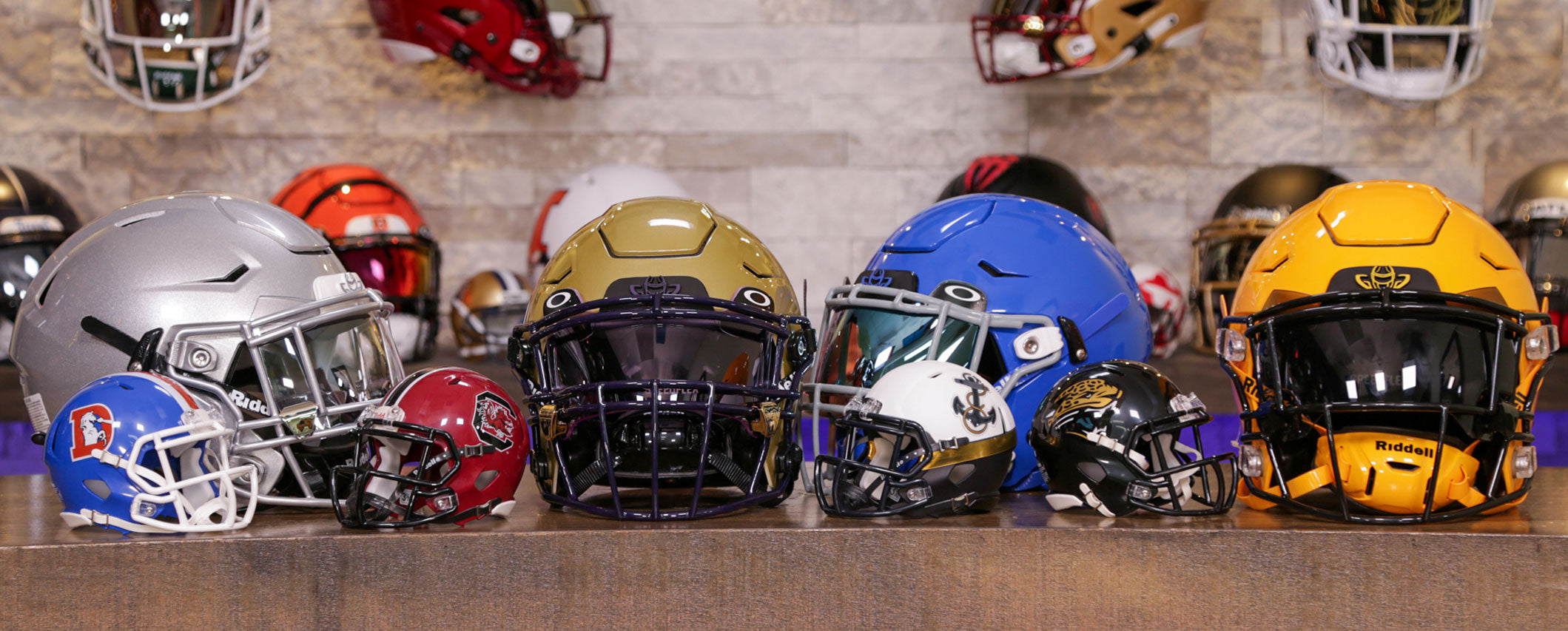 Green Gridirion Football Helmets, Facemasks, Visors, Chinstraps